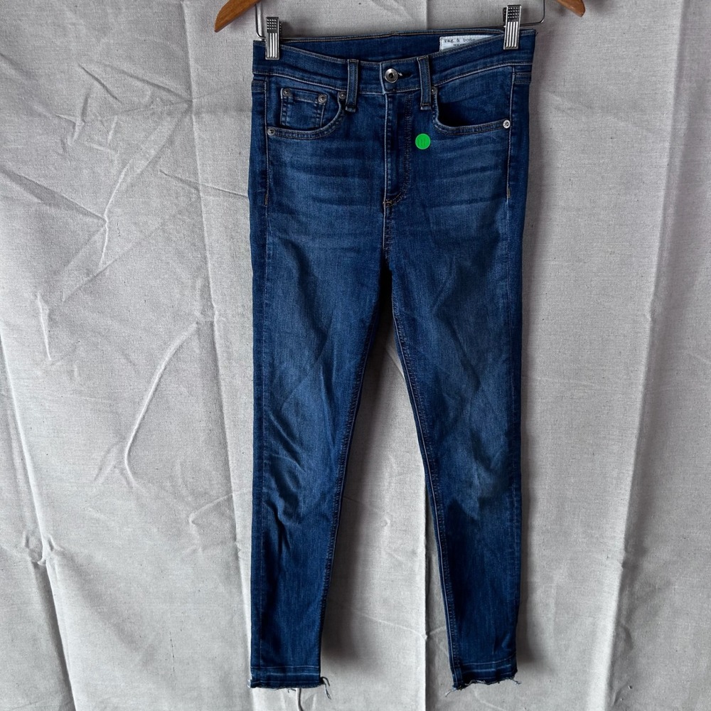 Rag & Bone Skinny Jeans Blue High Rise‎ Raw Hem W1566K122CLD Size 26